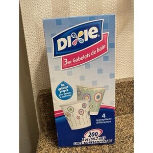 2012 Dixie 3 oz Bath Cups 200 Count Disposable Paper SEALED Pastel Flowers